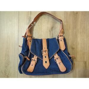 Vintage Y2K Red Carpet Wilson's Leather Big Buckle Denim Purse Shoulder Bag